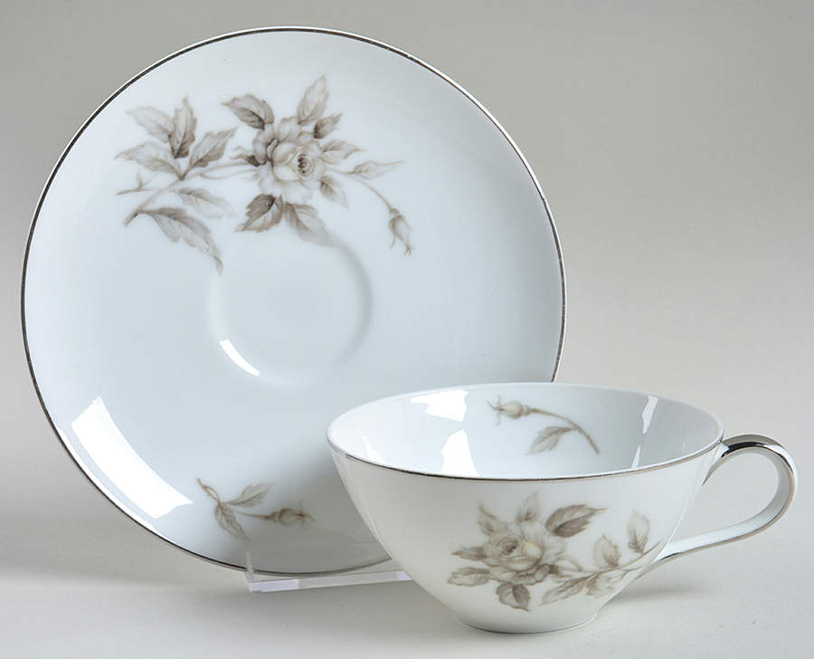 Dusk Rose Flat Cup & Saucer Set by Meito-1