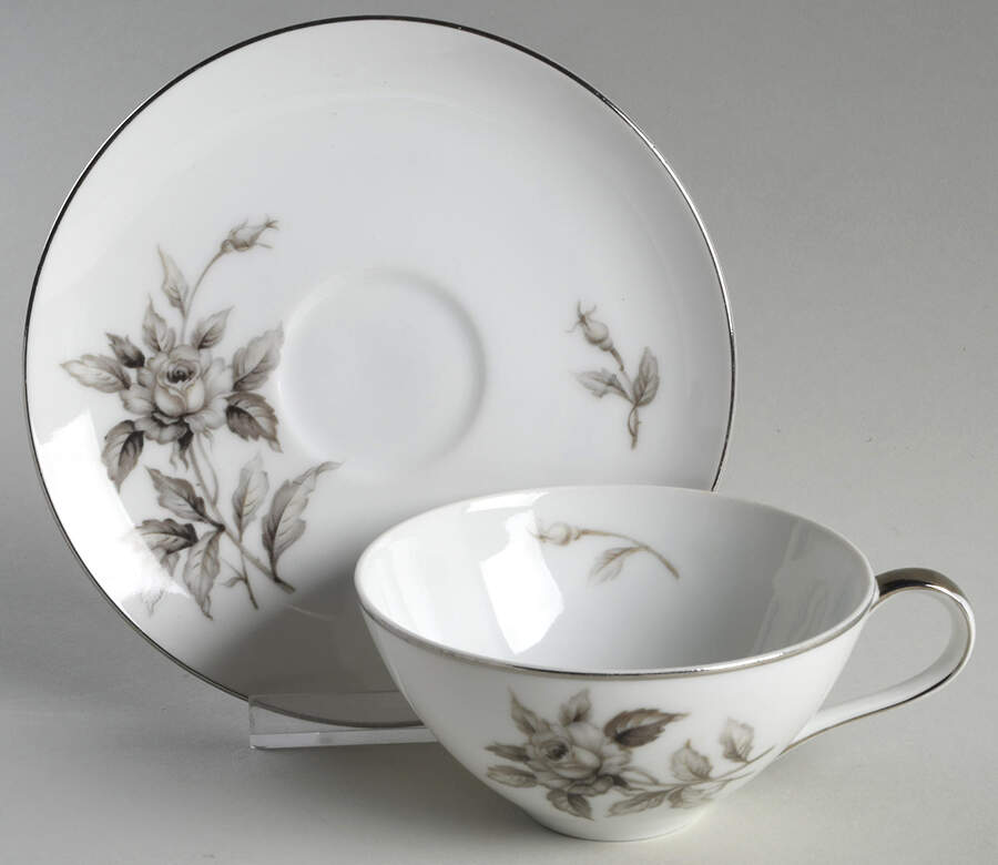 Dusk Rose Flat Cup & Saucer Set by Meito-1