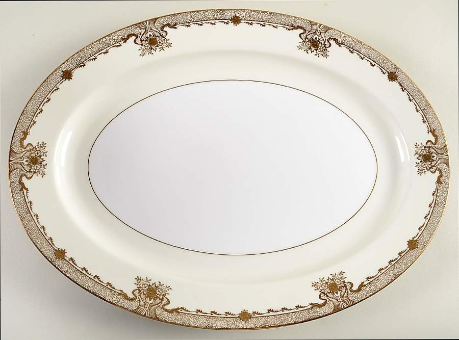 Elaine 16" Oval Serving Platter by Meito-1