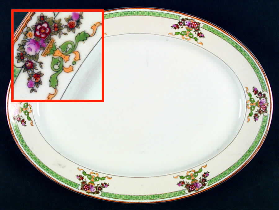 Emerald 14" Oval Serving Platter by Meito-1