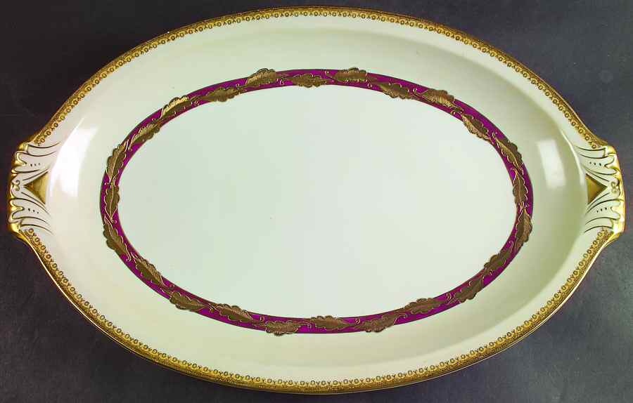 Ensley (Empire Shape) 17" Oval Serving Platter by Meito-1