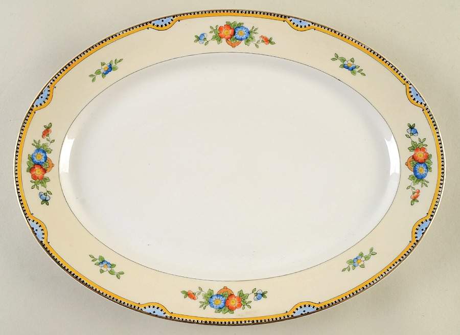 Ethel 14" Oval Serving Platter by Meito-1