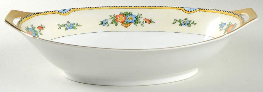 Ethel 11" Oval Vegetable Bowl by Meito-1