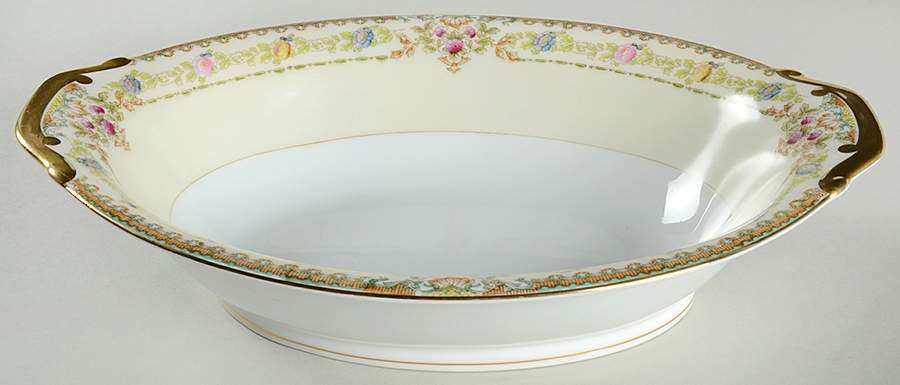 Fantasy (Multicolor Flowers) 11" Oval Vegetable Bowl by Meito-1