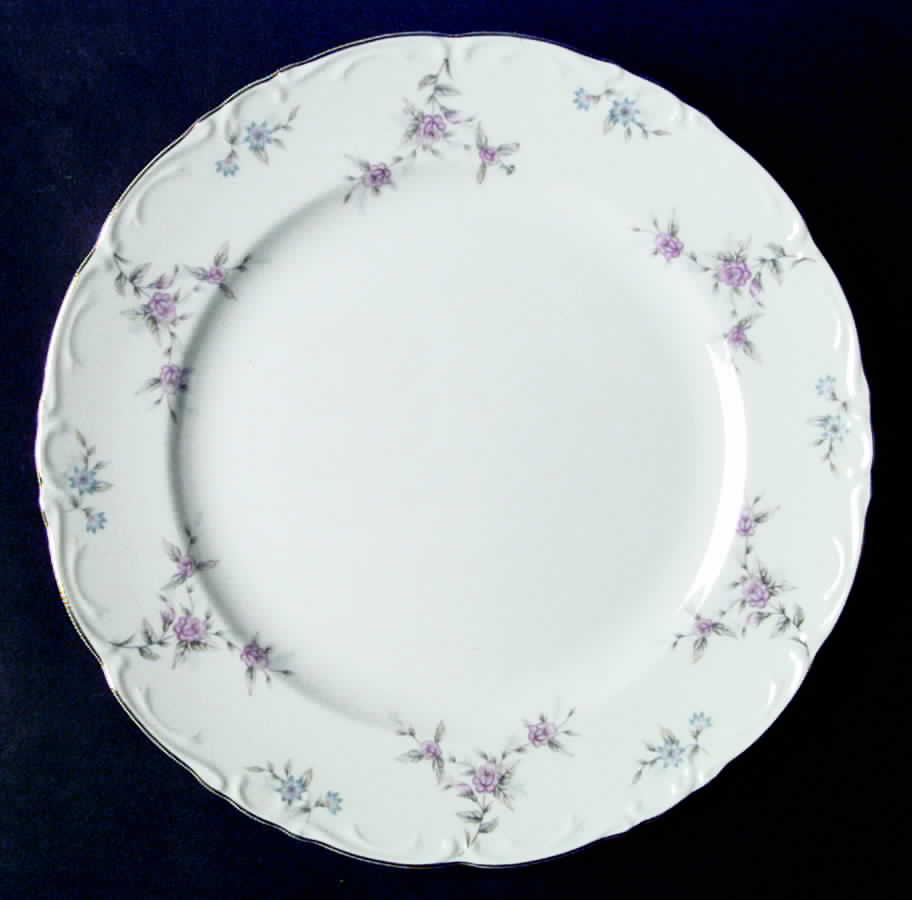 Fleurette  (Rim, Gold Trim) Dinner Plate by Meito-1