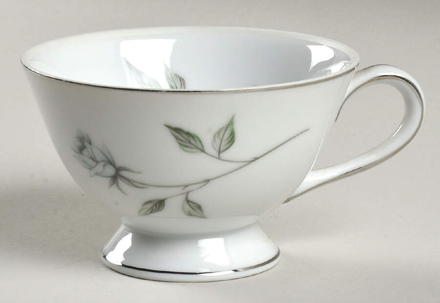 Fleurette (Coupe, Platinum Trim) Footed Cup by Meito-1