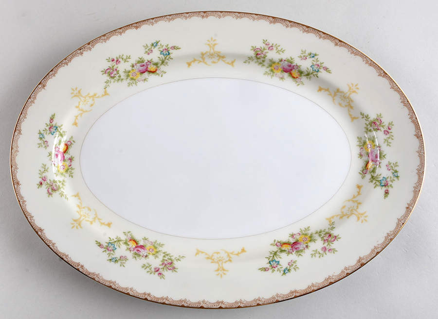 Flora 13" Oval Serving Platter by Meito-1
