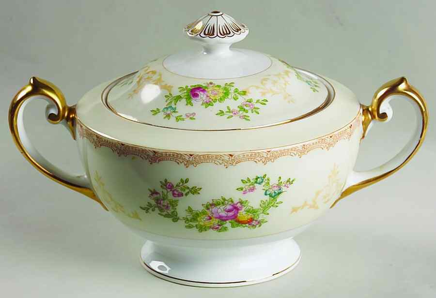Flora Sugar Bowl & Lid by Meito-1