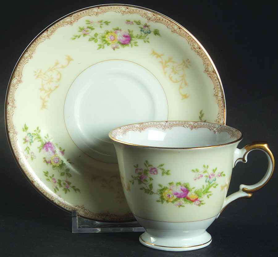 Flora Footed Demitasse Cup & Saucer Set by Meito-1