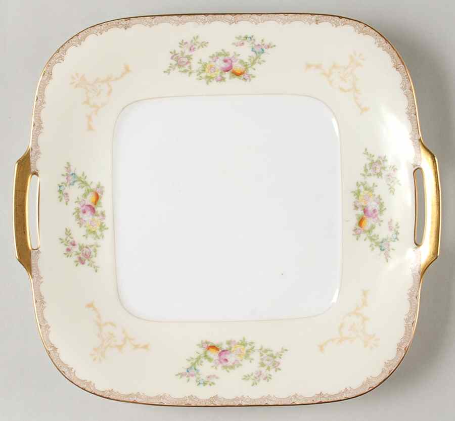 Flora Square Handled Cake Plate by Meito-1