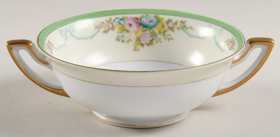 Formal Garden Footed Cream Soup Bowl by Meito-1