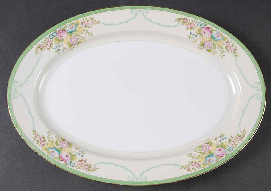 Formal Garden 12" Oval Serving Platter by Meito-1