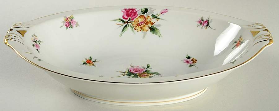 Garden Rose 11" Oval Vegetable Bowl by Meito-1