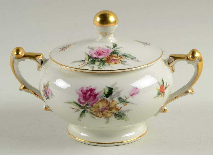 Garden Rose Sugar Bowl & Lid by Meito-1