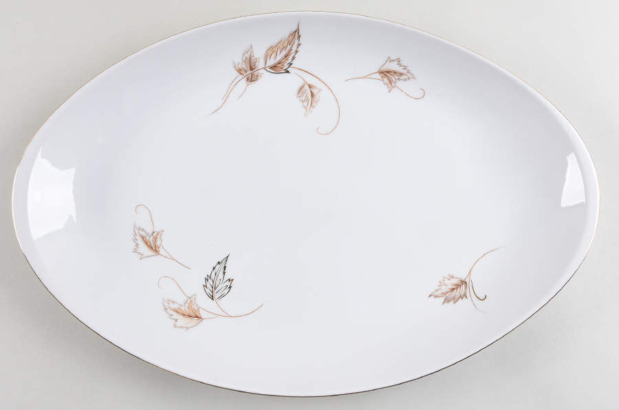 Golden Autumn 16" Oval Serving Platter by Meito-1