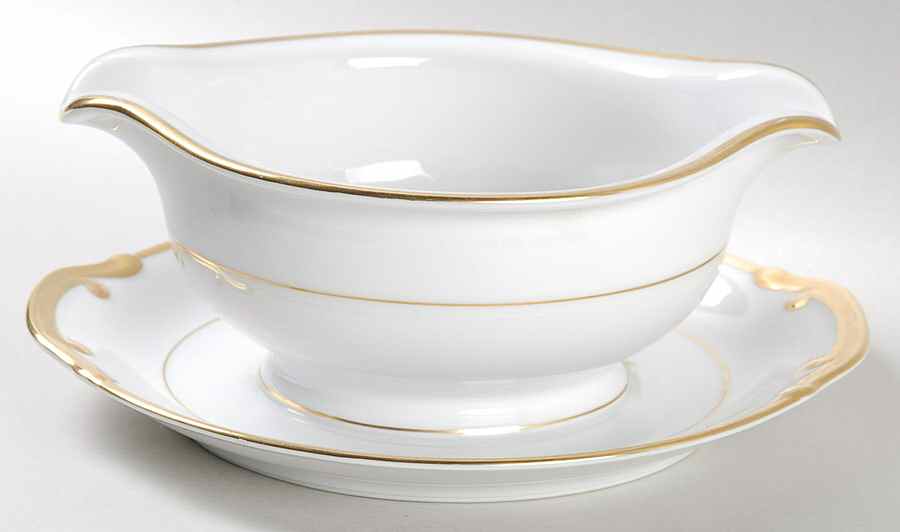 Goldena Gravy Boat with Attached Underplate by Meito-1