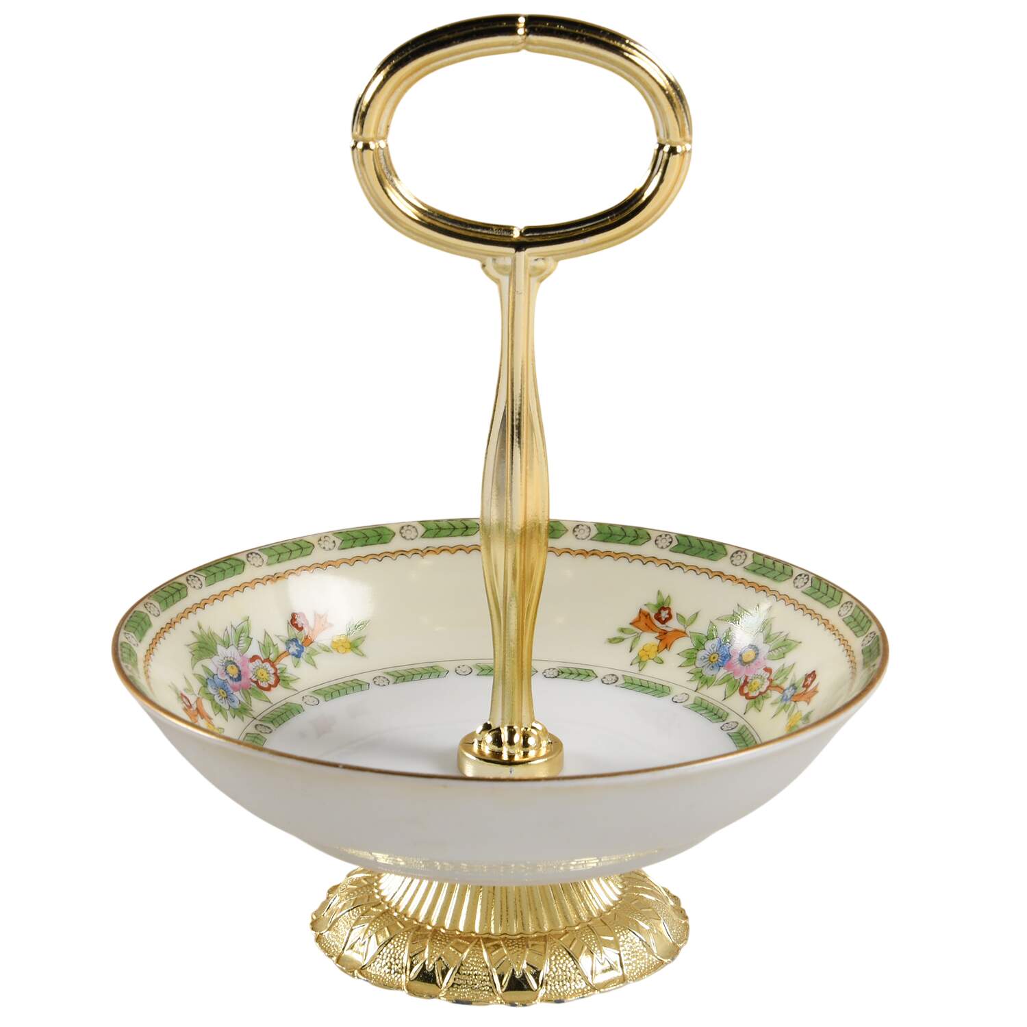 Grafton 6"-7" Handled Footed Nut Dish HC by Meito-1