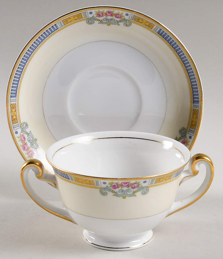The Hampton Footed Bouillon Cup & Saucer by Meito-1