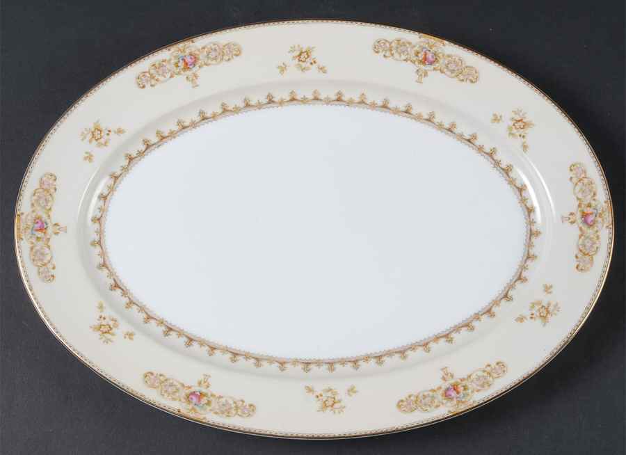 Hastings 14" Oval Serving Platter by Meito-1