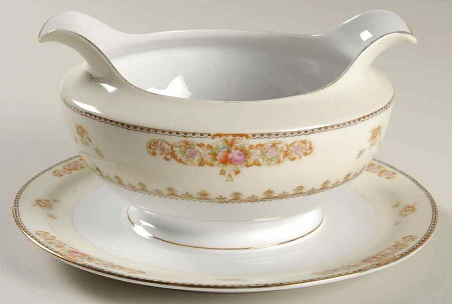 Hastings Gravy Boat with Attached Underplate by Meito-1