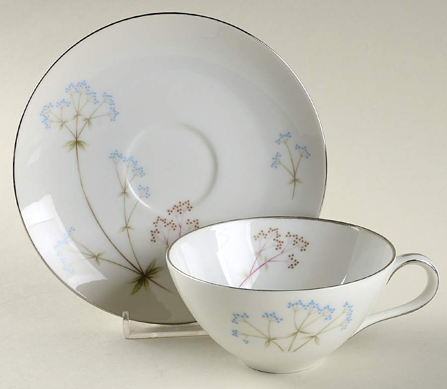 Heather Flat Cup & Saucer Set by Meito-1