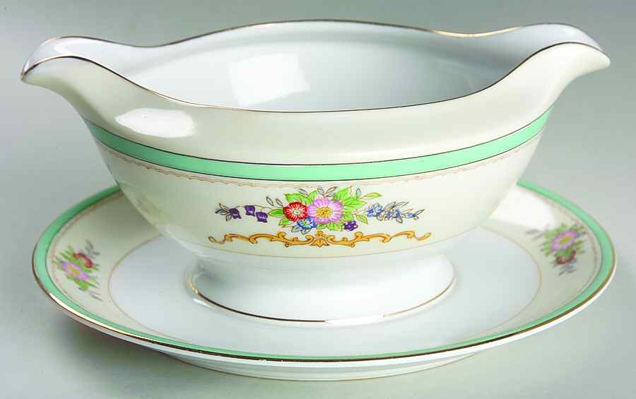 Hopkins Gravy Boat with Attached Underplate by Meito-1
