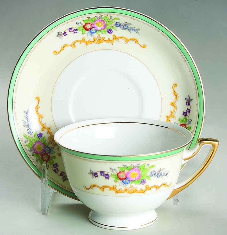 Hopkins Footed Cup & Saucer Set by Meito-1