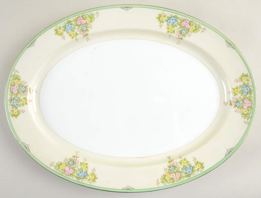 Isabella 16" Oval Serving Platter by Meito-1