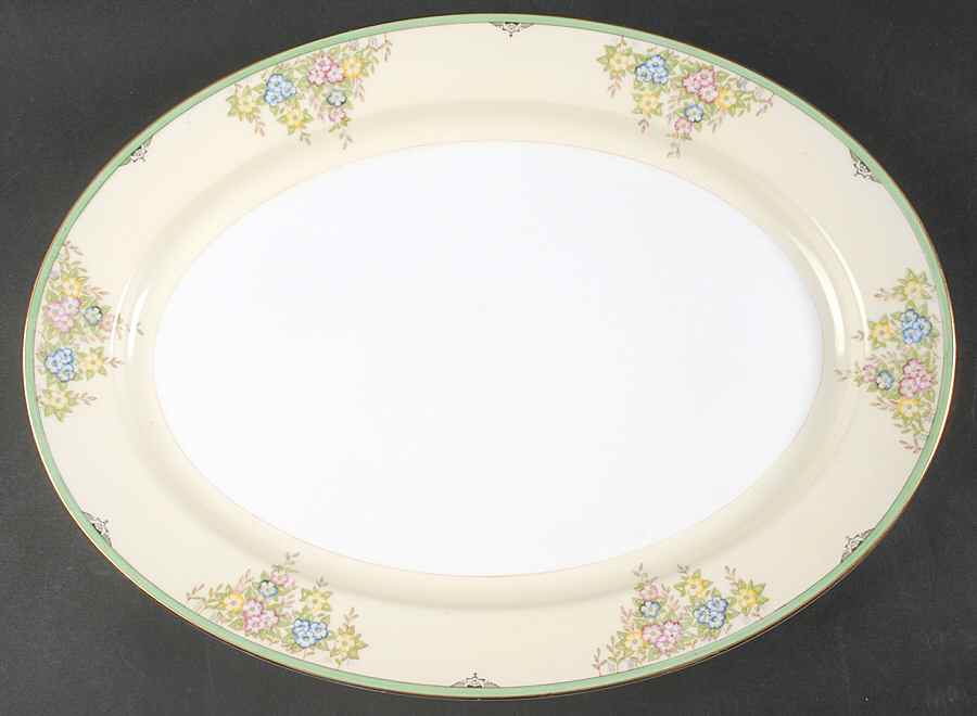 Isabella 15" Oval Serving Platter by Meito-1
