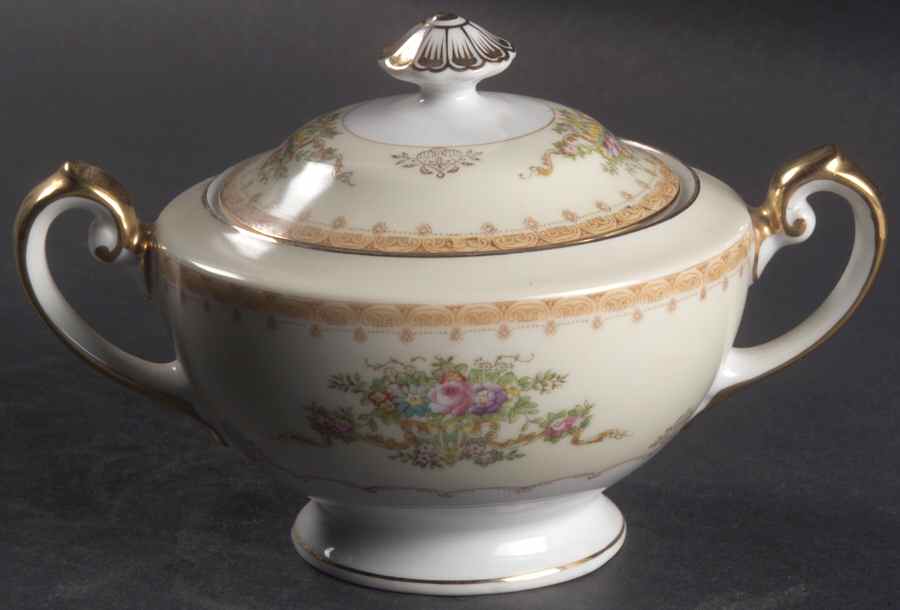 Jewel Sugar Bowl & Lid by Meito-1