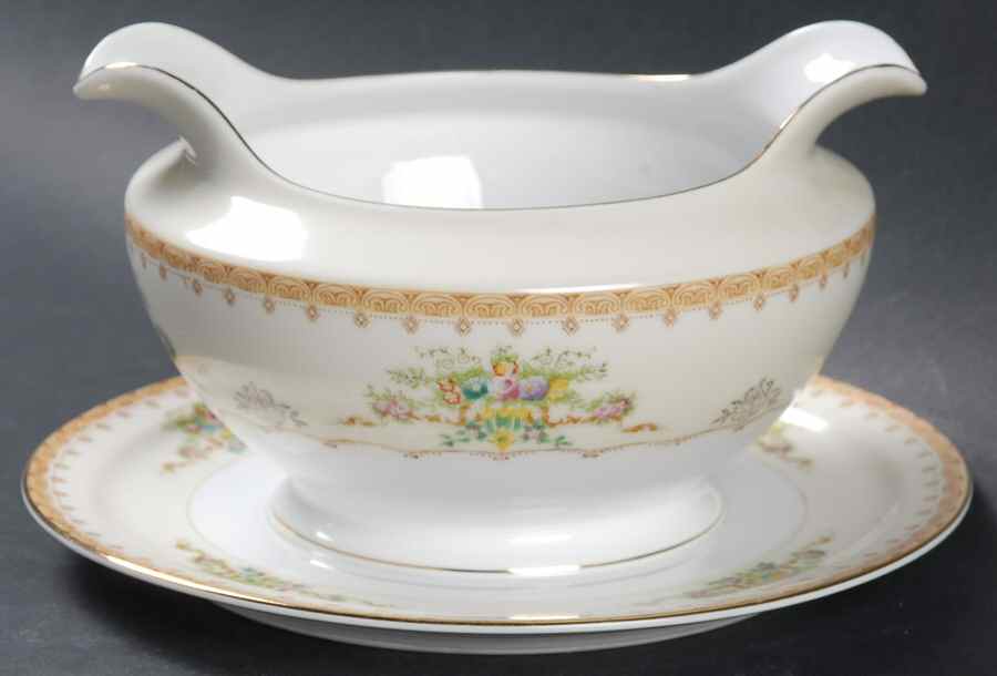 Jewel Gravy Boat with Attached Underplate by Meito-1