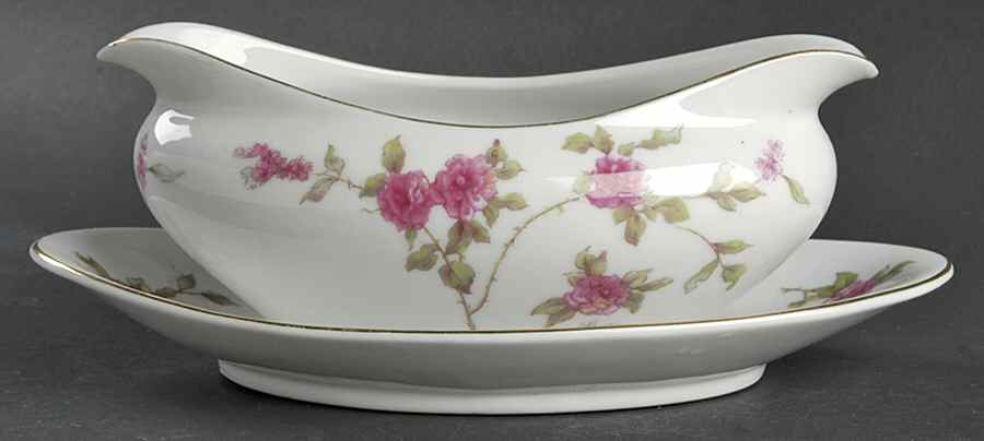June Gravy Boat with Attached Underplate by Meito-1