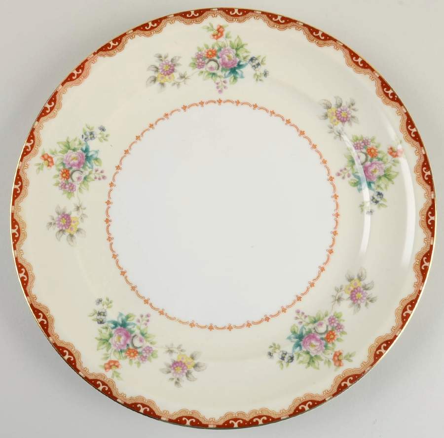 Keepsake (Floral, Burgundy Background) Dinner Plate by Meito-1