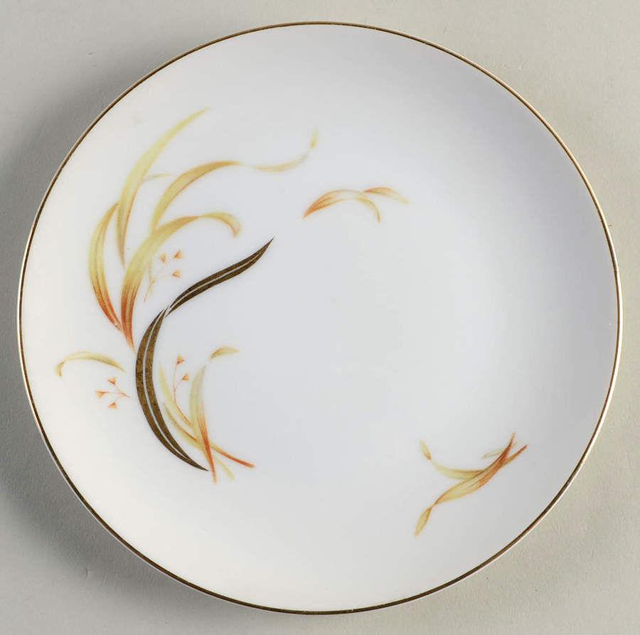 Keepsake (Gold Leaves on White) Bread & Butter Plate by Meito-1