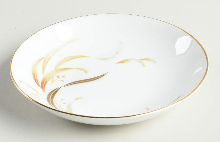 Keepsake (Gold Leaves on White) Fruit/Dessert (Sauce) Bowl by Meito-1