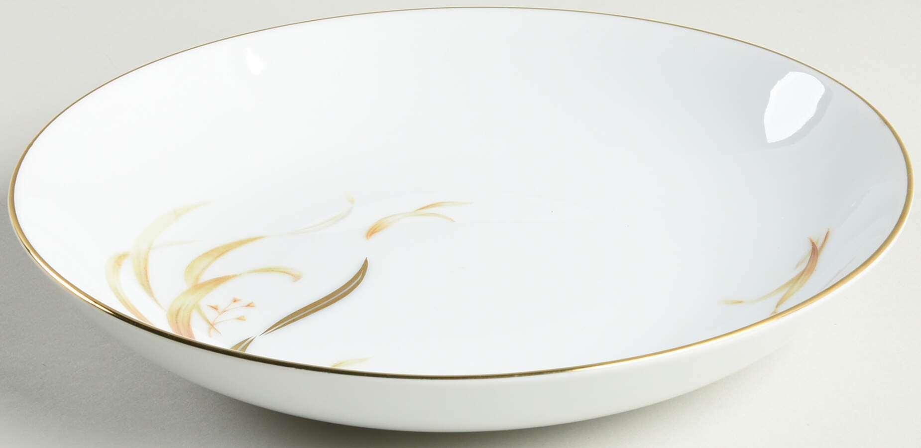 Keepsake (Gold Leaves on White) Coupe Soup Bowl by Meito-1