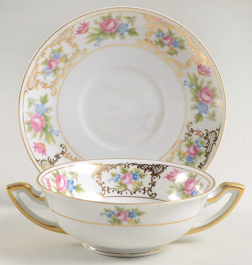 Lee Dresden Footed Cream Soup Bowl & Saucer Set by Meito-1