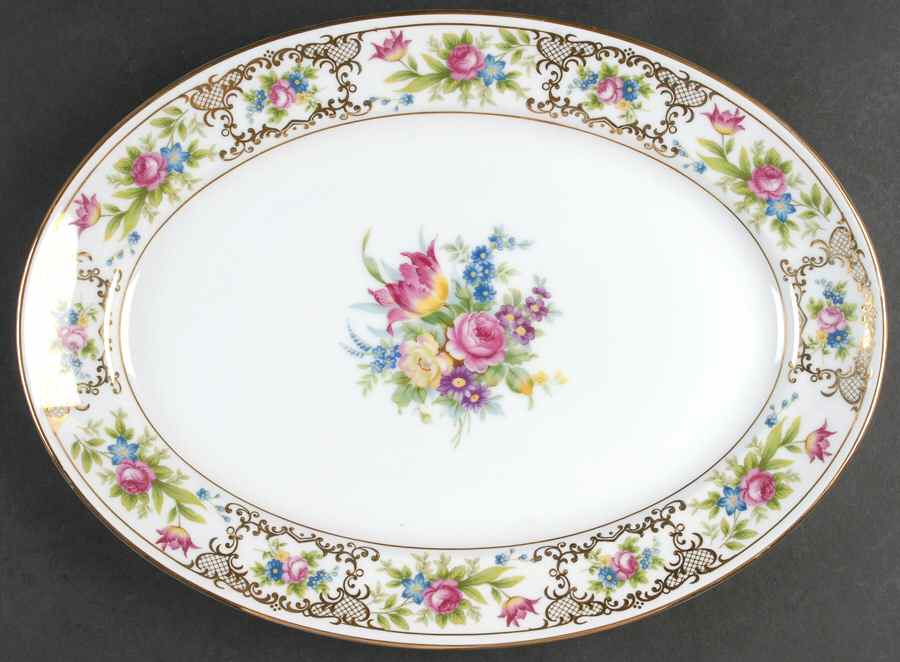 Lee Dresden 14" Oval Serving Platter by Meito-1