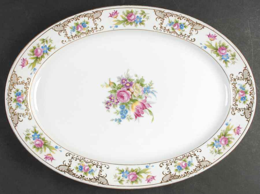 Lee Dresden 16" Oval Serving Platter by Meito-1