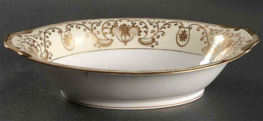 Lee Gold 11" Oval Vegetable Bowl by Meito-1