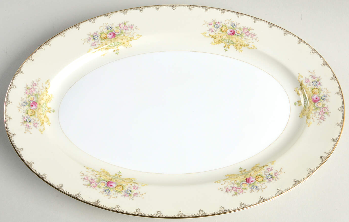 Linden 14" Oval Serving Platter by Meito-1