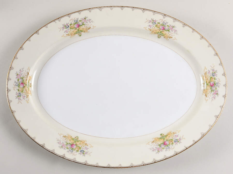 Linden 16" Oval Serving Platter by Meito-1