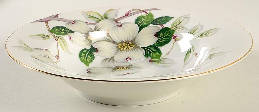 Livonia (White Background) Rim Soup Bowl by Meito-1
