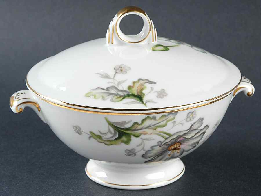 Lotus Sugar Bowl & Lid by Meito-1