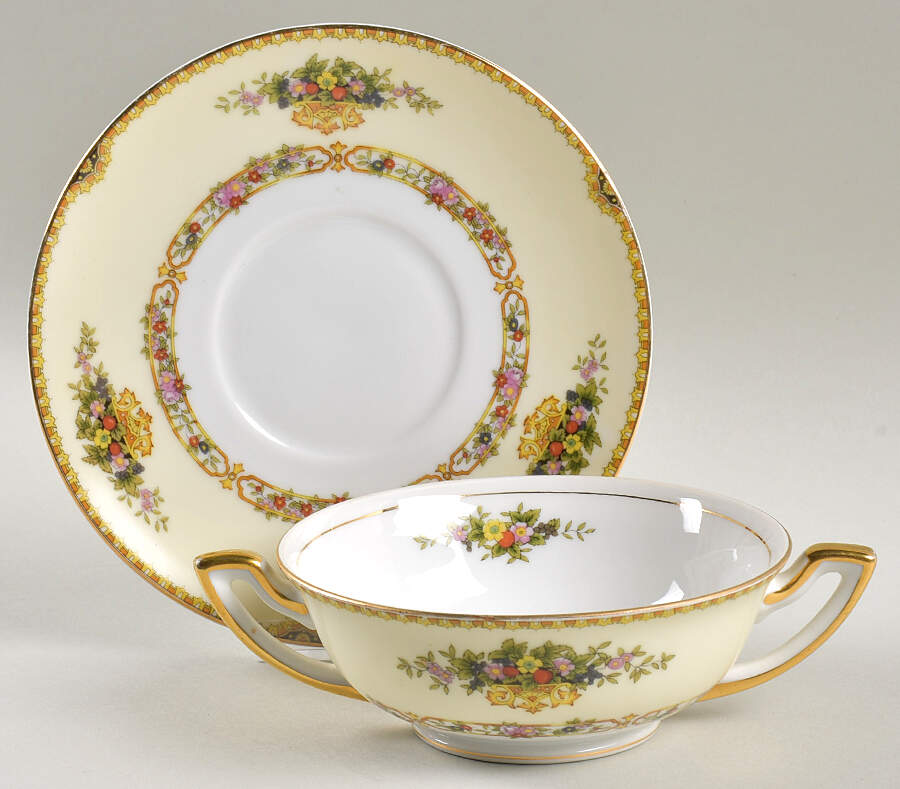The Malta Cream Soup Bowl & Saucer Set by Meito-1