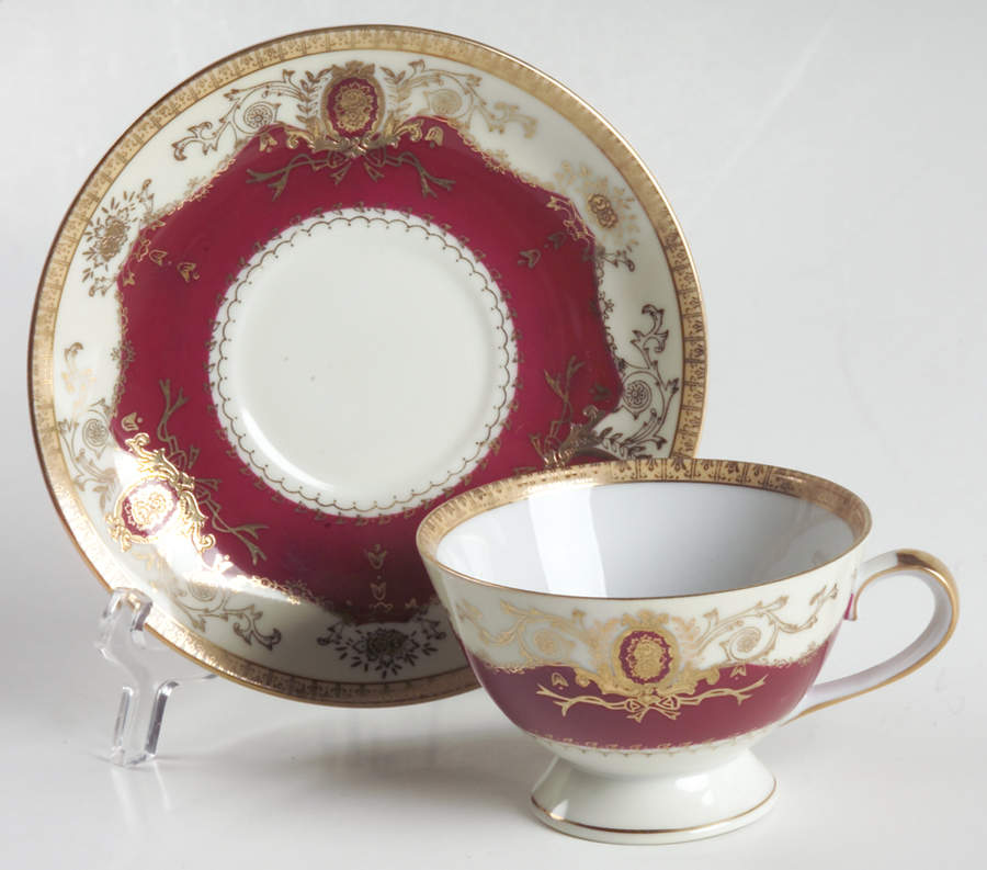 Mandarin  Footed Cup & Saucer Set by Meito-1