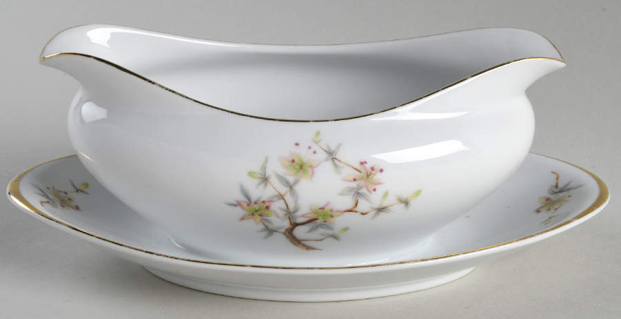 Mandarin Gravy Boat with Attached Underplate by Meito-1