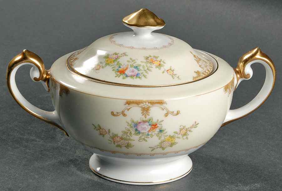 Marie Sugar Bowl & Lid by Meito-1