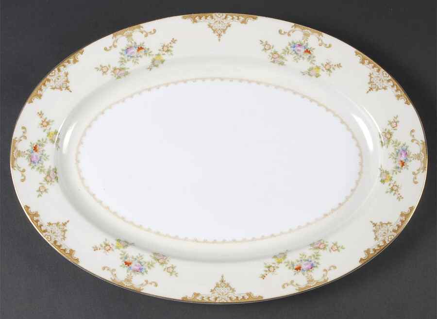 Marie 13" Oval Serving Platter by Meito-1