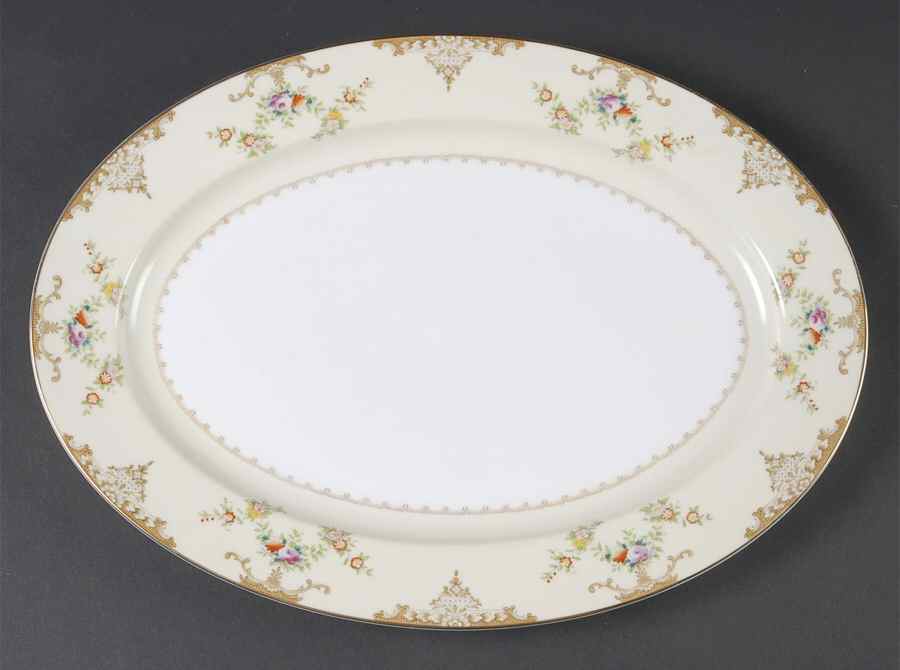 Marie 14" Oval Serving Platter by Meito-1